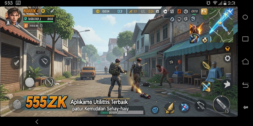 Tampilan antarmuka utama aplikasi 555ZK yang sederhana dan fungsional.