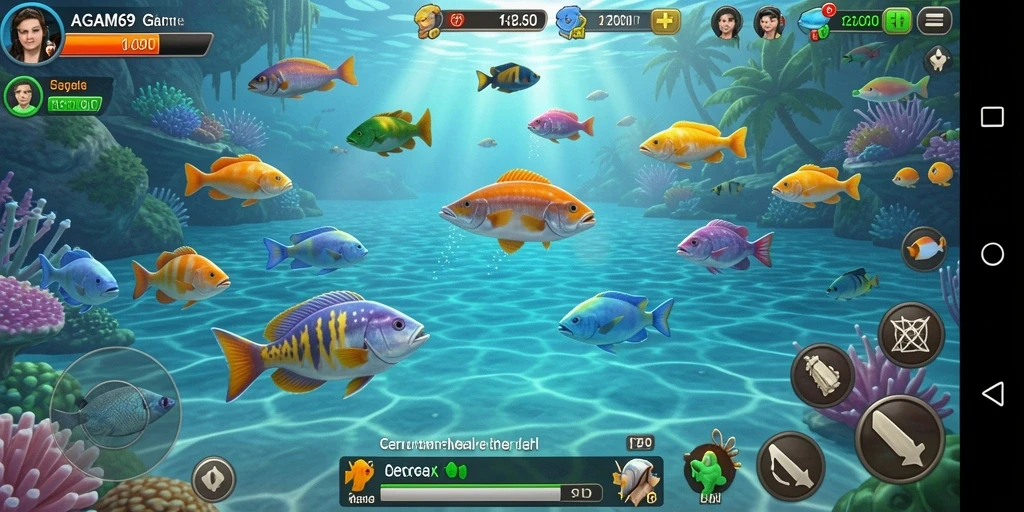 Screenshot utama AGAM69 menampilkan suasana seru saat menembak ikan.