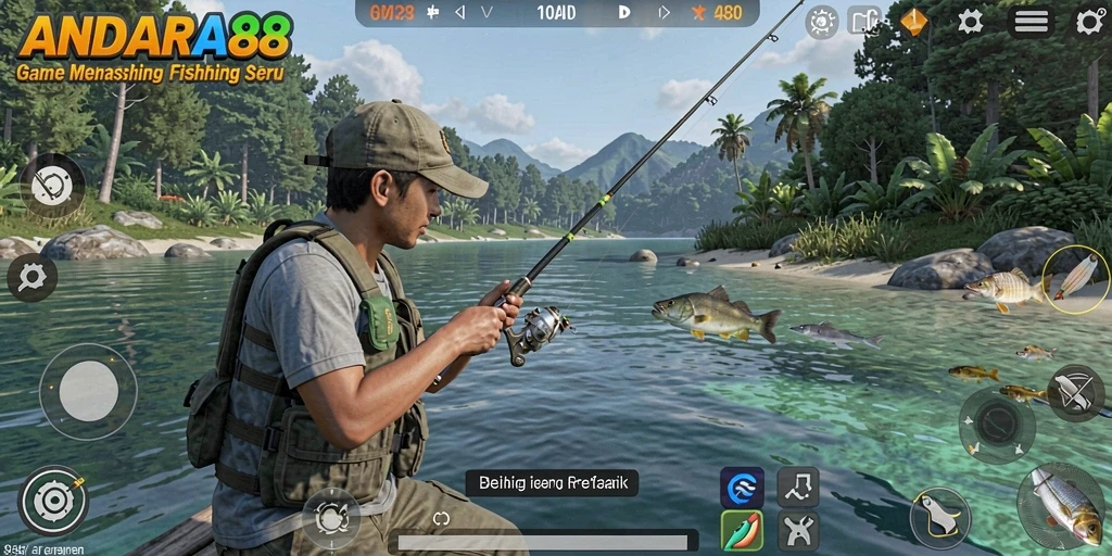Tangkapan ikan yang berwarna-warni dalam gameplay ANDARA88.