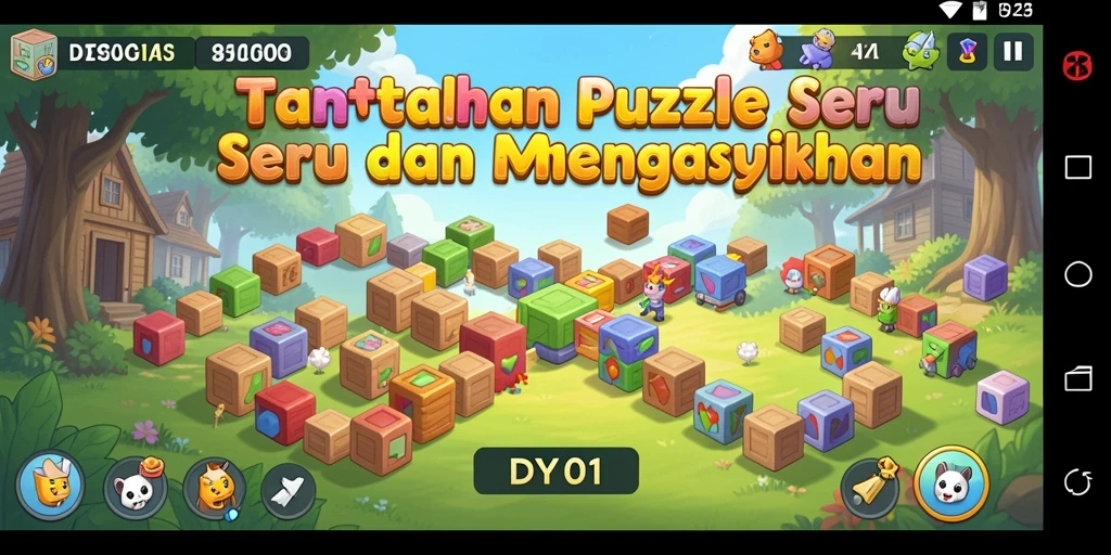 Screenshot DY01 menampilkan gameplay puzzle yang menarik dan menantang.