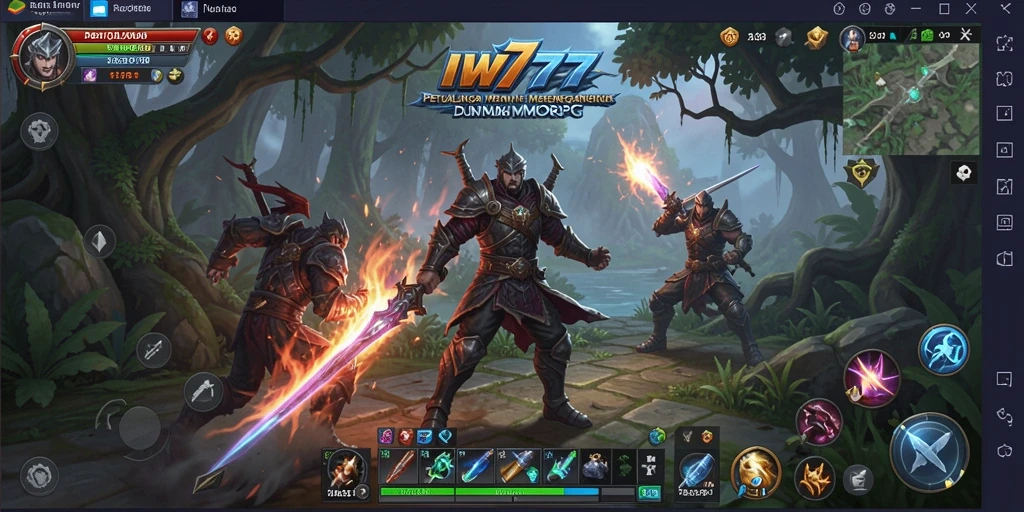 Tampilan gameplay IW777 yang penuh aksi dalam dunia MMORPG.