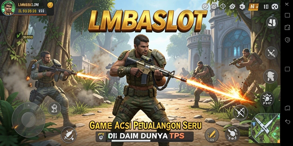 Tampilan gameplay seru dalam LMBASLOT dengan aksi mendebarkan.