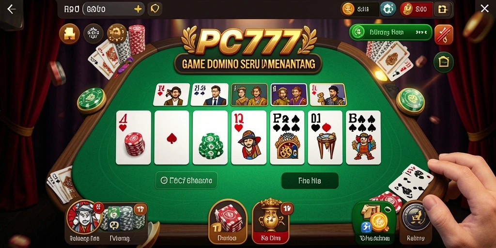 Tampilan gameplay menarik dari game domino PC777.