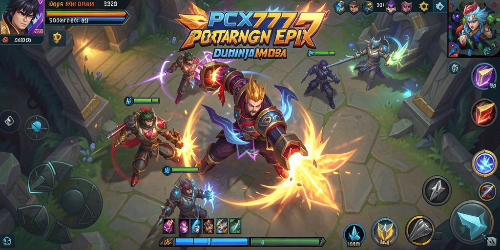Tampilan gameplay intens di PCX777 dengan pertarungan seru.