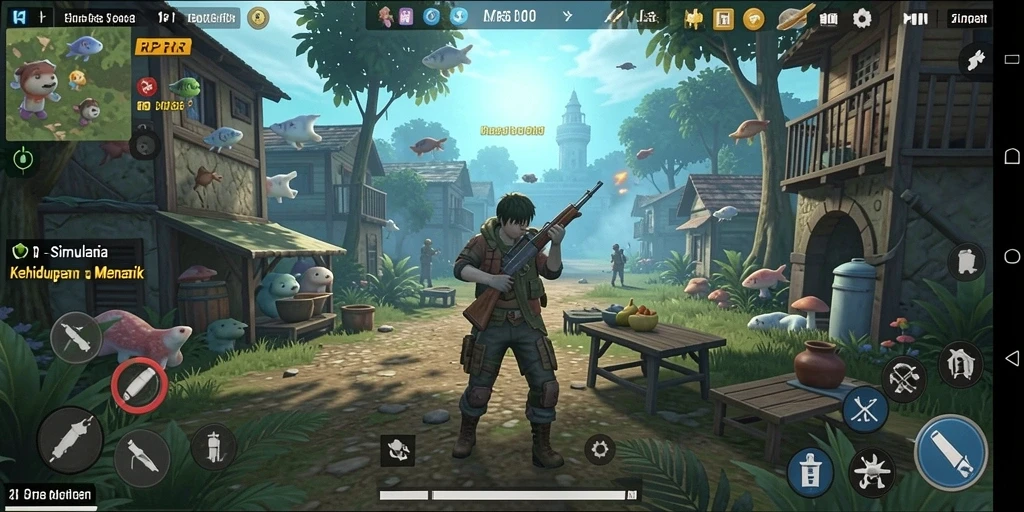 Tampilan gameplay RPRR yang menampilkan interaksi karakter dan lingkungan.