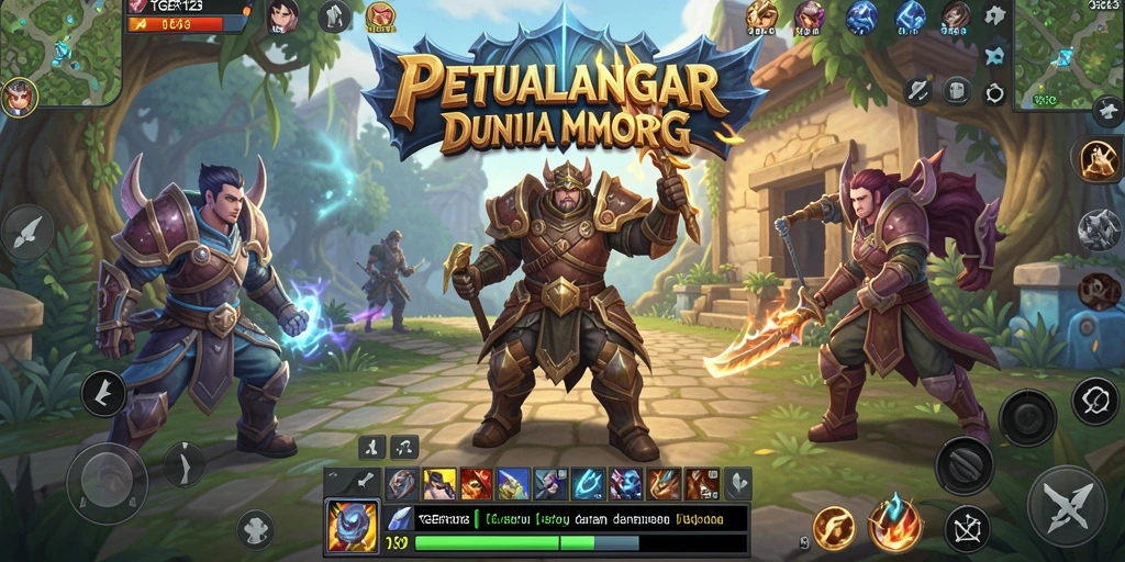 Tangkapan layar TGER123 menampilkan aksi pertempuran mendebarkan dalam dunia MMORPG.