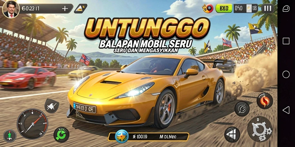 Gameplay seru dan menegangkan saat balapan di UNTUNGGO.