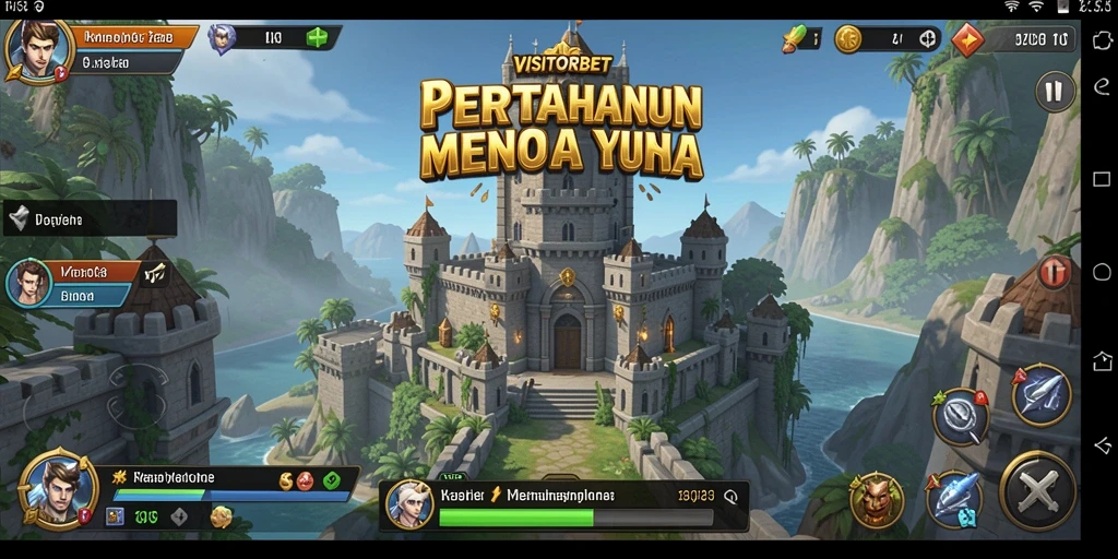 Tampilan gameplay seru dalam VISITORBET yang menampilkan pertarungan menara.